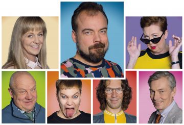 Ens lite lugn i huset – Lilla Teatern – På bilden Åsa Wallenius, Max Forsman, Pia Runnakko, Sixten Lundberg, Wilhelm Enckell, Fabian Silén, Robert Enckell– Foto Henrik Schütt